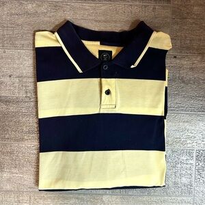 Nike Polo Shirt in Dark Blue and Light Yellow
